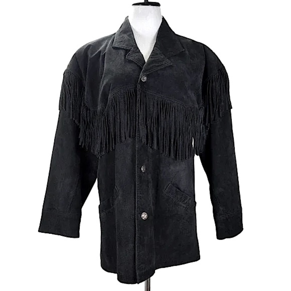 Vintage Minnetonka Suede Fringe Western Jacket 100% Leather